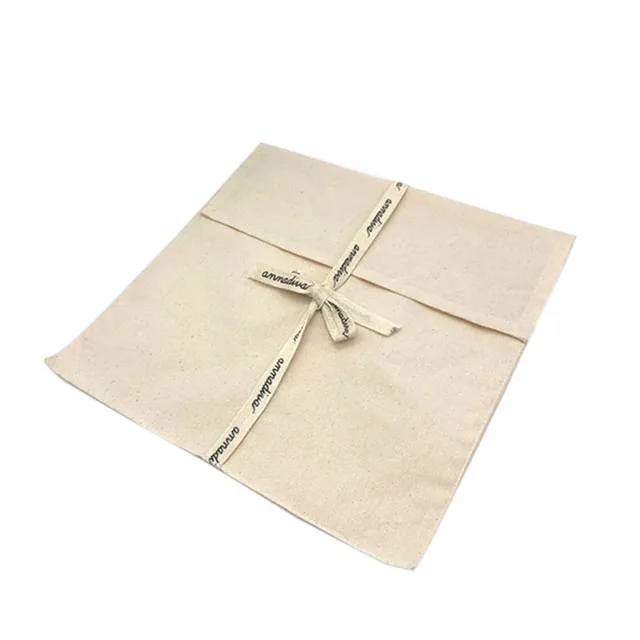 Eco-Friendly Cotton Linen Envelope Cloth Packaging Dust Bags For Handbag Envelope Cotton Gift Jewelry Packaging Pouch With Tie