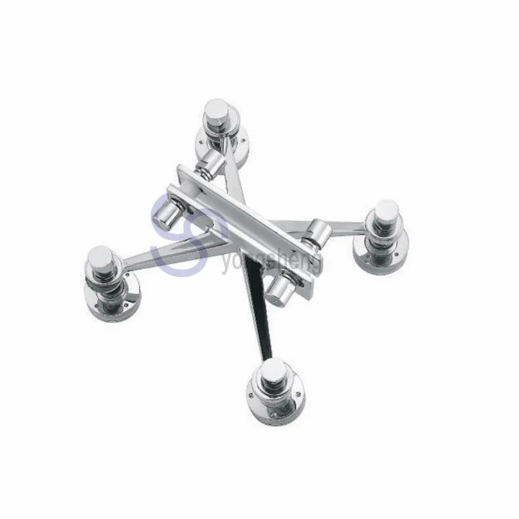 Brushed stainless steel 4way arm spider fittings glass curtain wall mount heavy duty 4-way point spiders