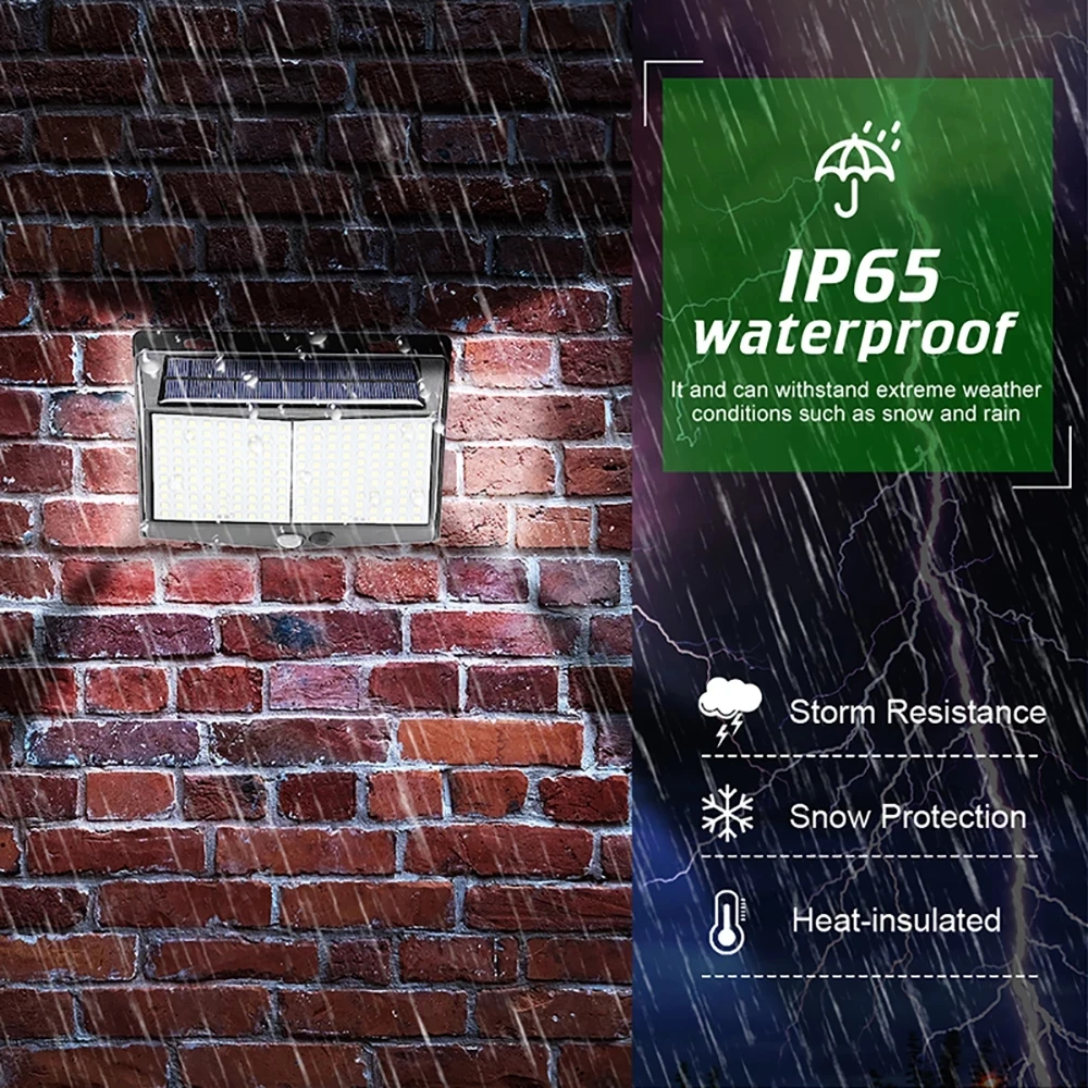 IP65 наружный водонепроницаемый 270 Широкий Угол супер яркий 288 светодиодов Солнечный светодиодный