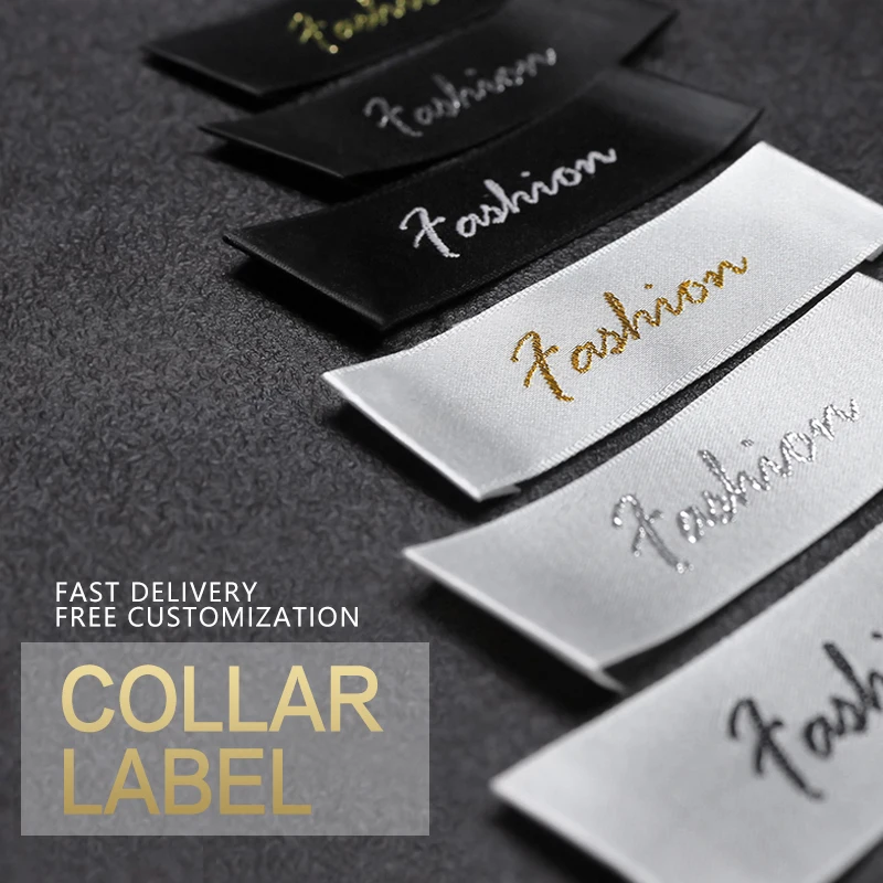 Free design custom main clothing labels clothing brands woven and printed