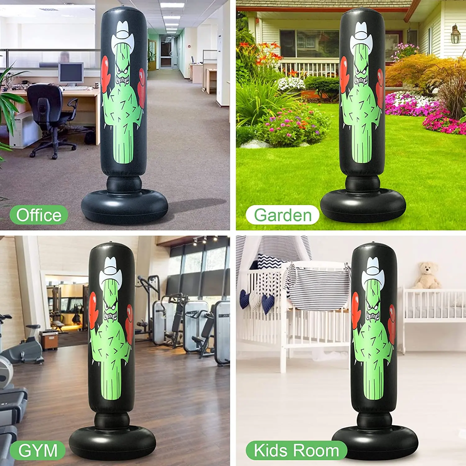 Real Punching Bag for Kids Adults, Stand Punching Bag With Stand for Practicing Kick Boxing Bag Punching