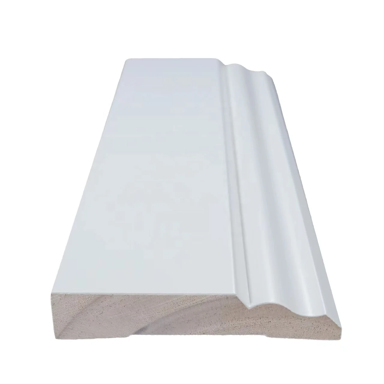 Modern Design Primed Pine Wood and MDF Material Baseboard Skirting Moulding