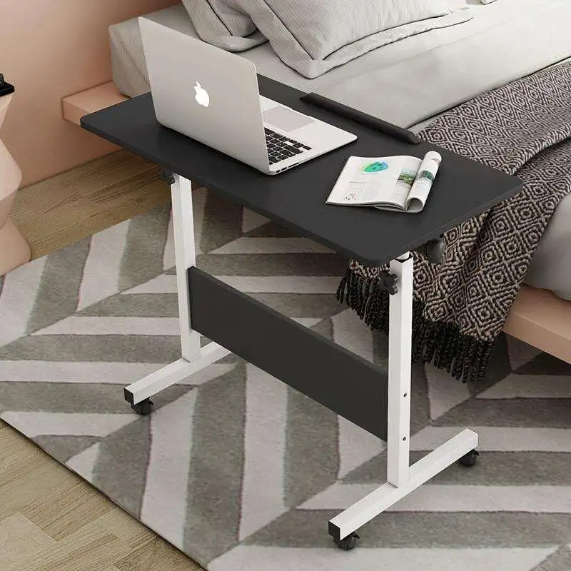 Rolling Laptop Table Overbed Table with Wheels Mobile Couch Snack Side Table with Tiltable Drawing Board