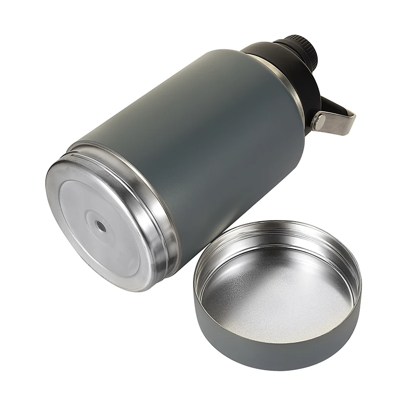 Food Grade 64oz 2in1 Dog Travel Water Bottle pets Stainless Steel with food containers feeder  Dog Bowls Travel Accessories