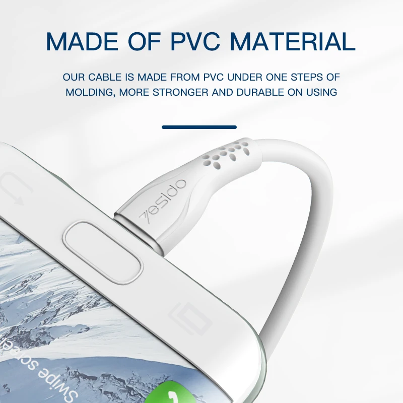 
Yesido Cheap 1M 2M Fast Data 2A 2.4A Usb To Micro Pvc Phone Charging Charger Cable Micro Cord Line Wire Micro charger Cable 