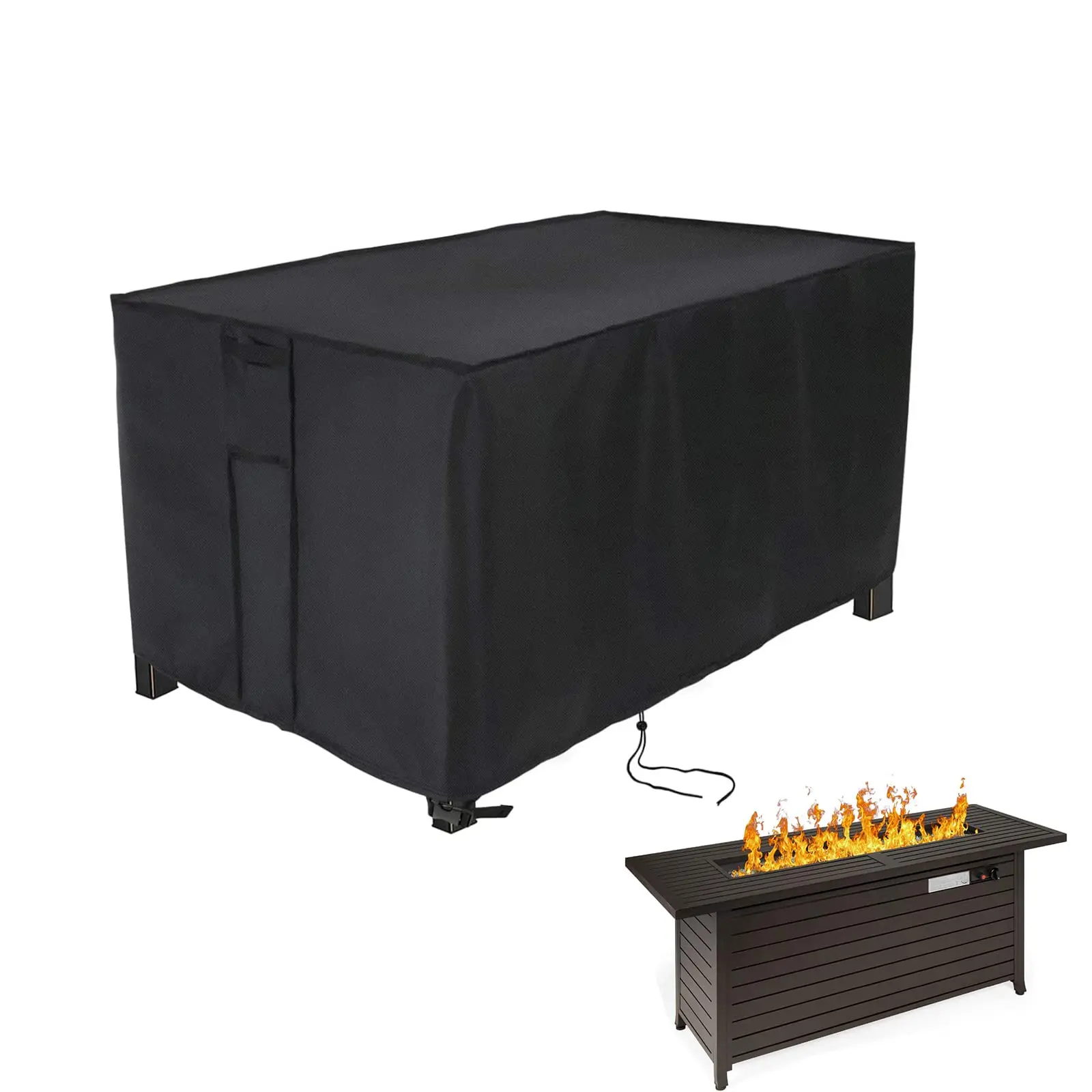 Rectangular  Firepit Cover for Outdoor Fireplace Waterproof Propane Fire Table Cover