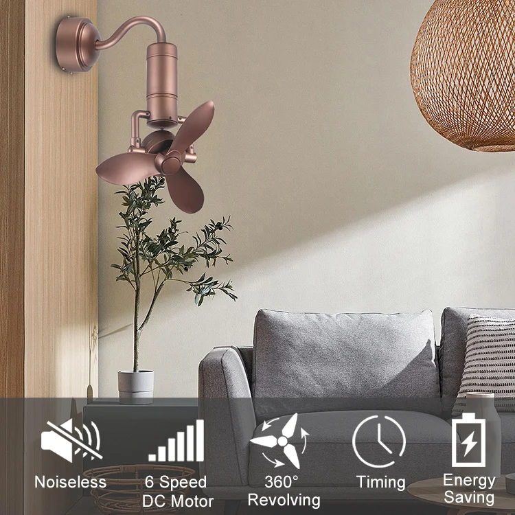 Customized interior decoration energy saving home appliance 6 speeds adjustment wall mounted fan ceiling fans