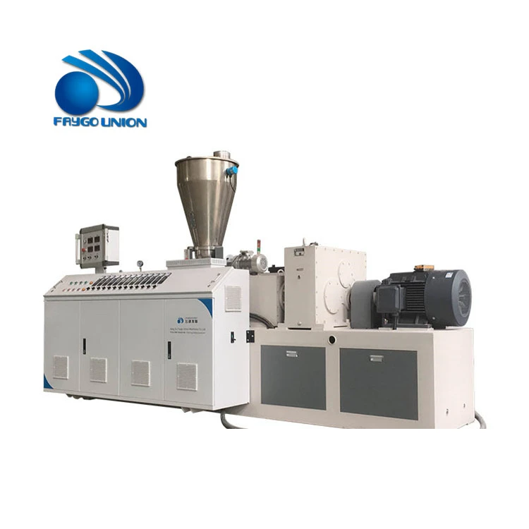 FAYGO UNION  Hot Sale Profile Machine Conical Twin Screw Extruder UPVC Window Profile Extrusion Machine