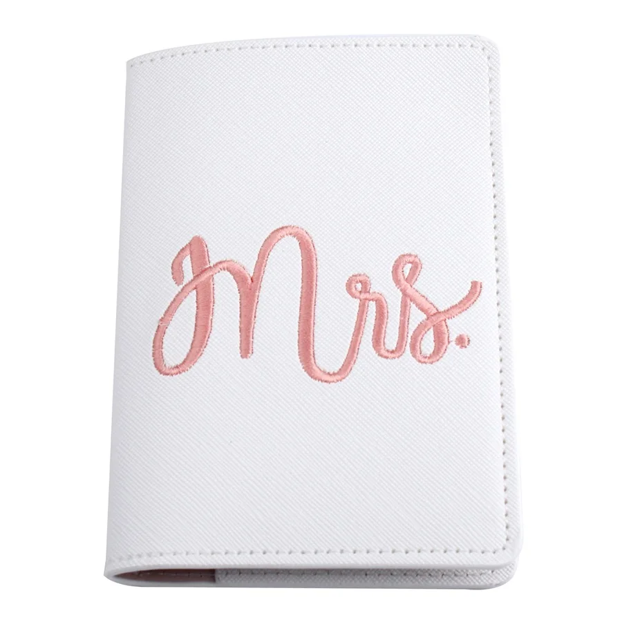 Embroidered Leather PU Passport Cover Passport Clip Couple Travel Anti Friction Certificate Bag Protective Card Cover