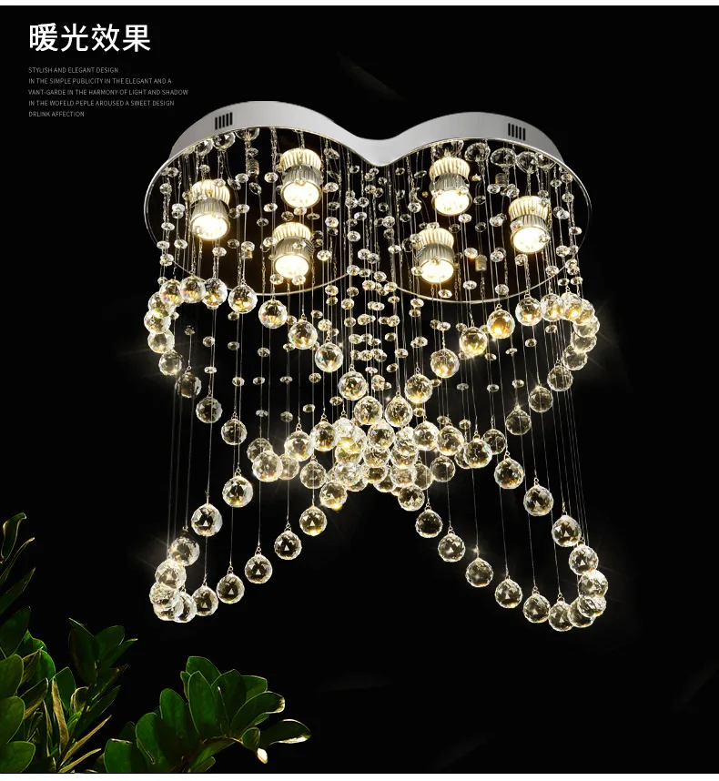 Wholesale modern room round ceiling lamp with crystal ceiling lights