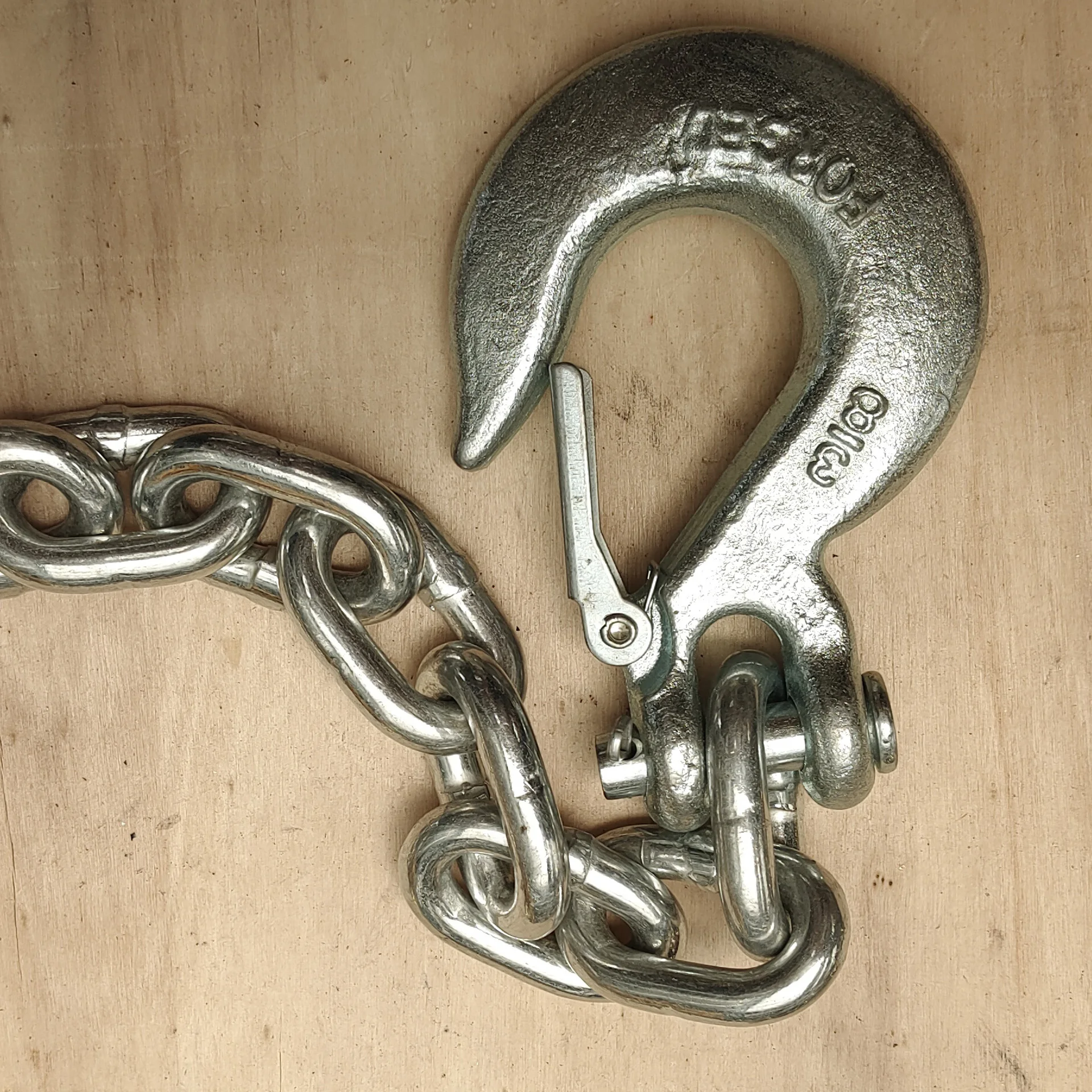 Galvanized G70 Trailer Towing Chain Transport Chain With Grab Hook