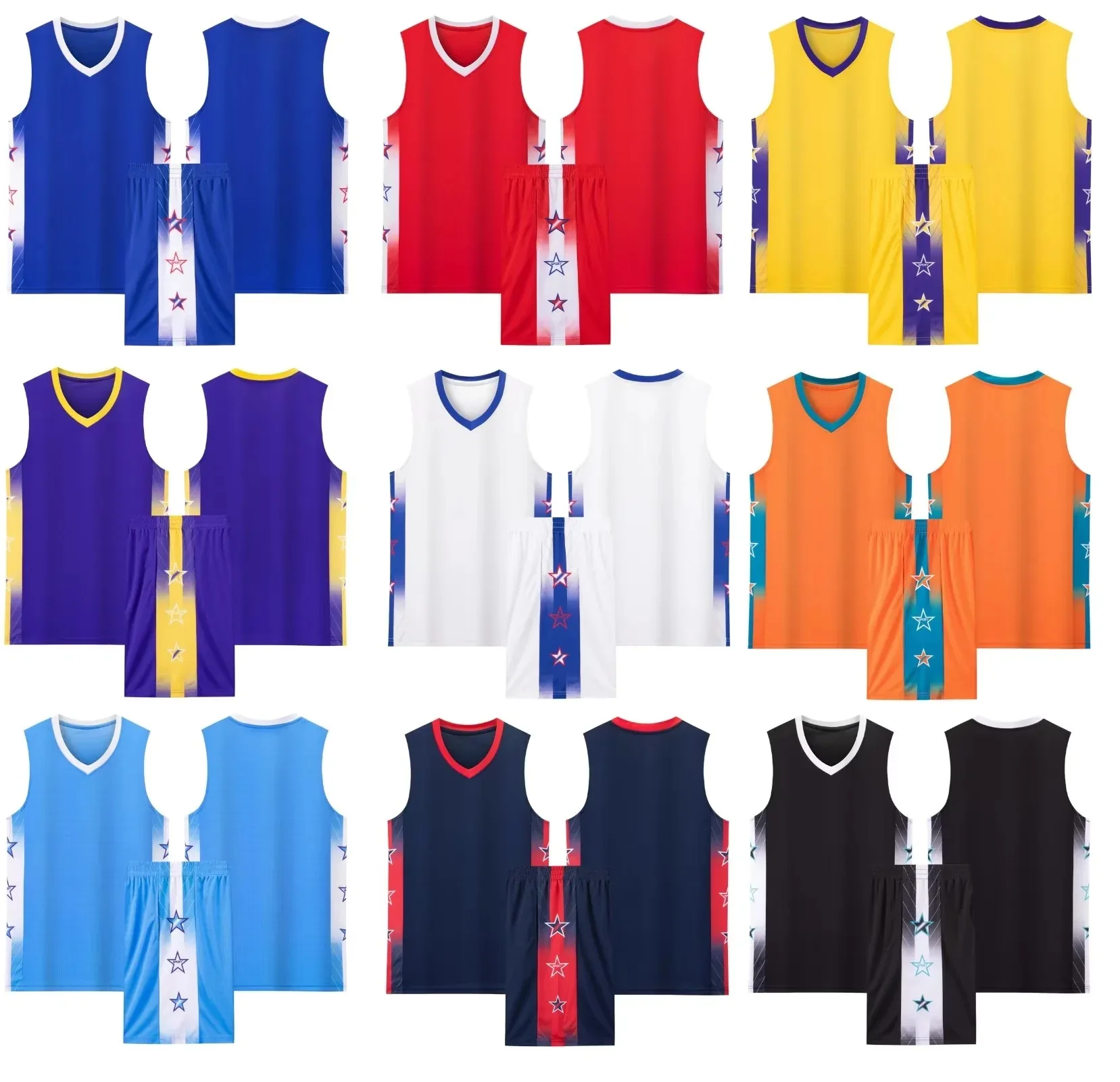 Sportswear With Customized Pattern Basketball Jersey/Short Set Breathable Sublimation Custom  Reversible Basketball Uniform