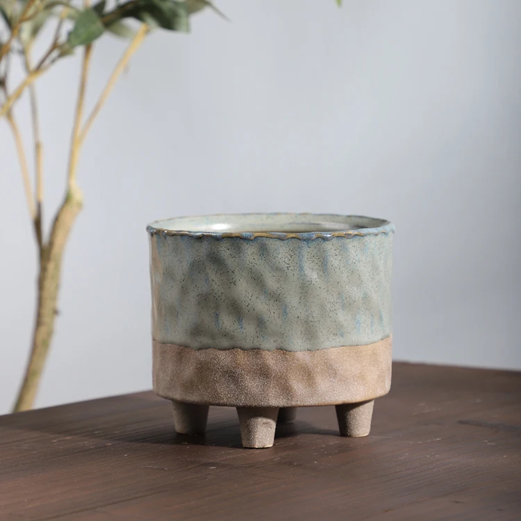 Hot sale wholesale modern hotel decorative footed garden supplies ceramic succulent planter