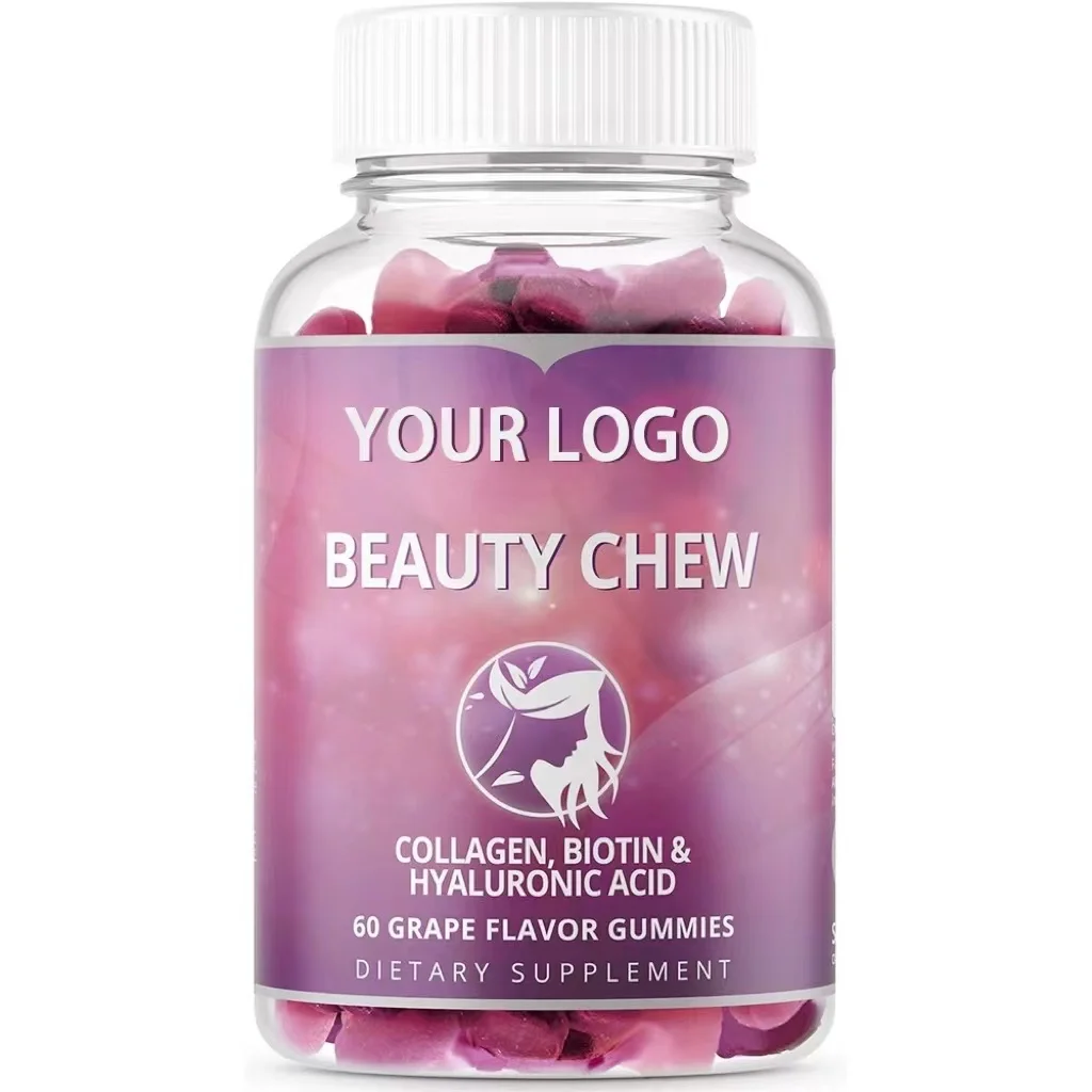 Vegan Biotin Collagen  Biotin gummies support hair nail health supplement