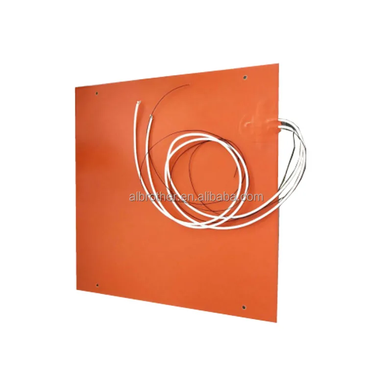 custom flexible silicone rubber heater for 3d printer 100k  thermistor and tape