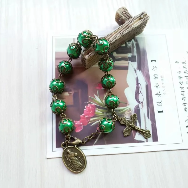 catholic jewelry cross rosary bracelet gift rosary bracelet