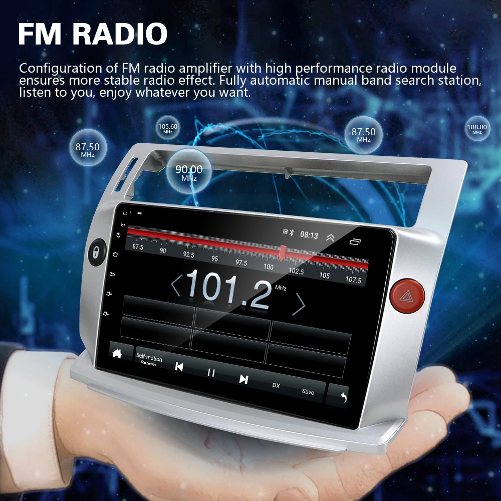 9' Android 9 Car Stereo Double Din Car Radio Video 2 Din  BT Wifi GPS FM For Citroen C4/C-Triomphe/C-Quatre 2004-2009