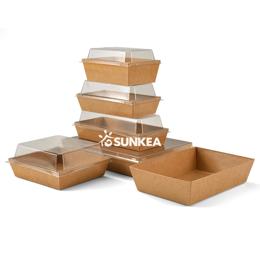 different sizes and style rectangle kraft Paper sushi food box