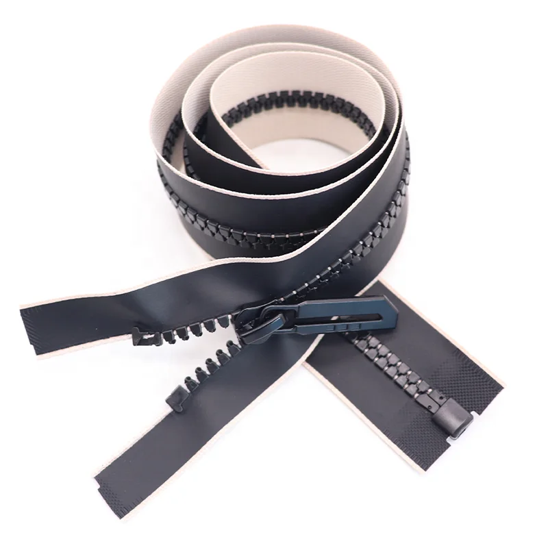 KY Factory direct sale clothing bag accessories fashion design puller zipper open end zipper waterproof resin zipper