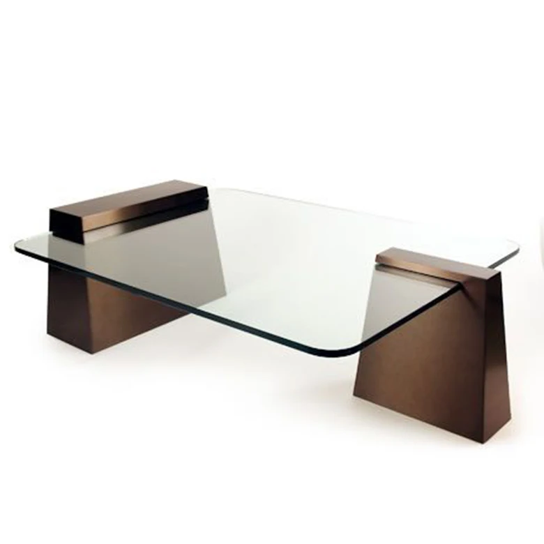 Modern glass Tempered Glass coffee table/Center table / With Wooden Drawer for living room
