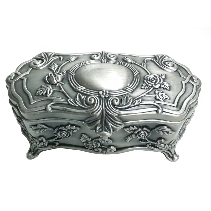 Fashion Zinc Alloy Jewelry Box With Roses
