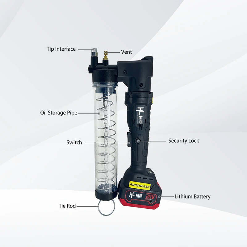 HENGLAI 12000PSI 600CC электрический пистолет для смазки с литиевой батареей автоматический беспроводной по