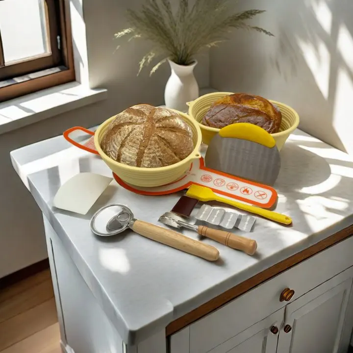 Collapsible Silicone Banneton Bread Proofing Baskets Set Sourdough Starter Kit Baking Supplies Tools Customs Color Box Size