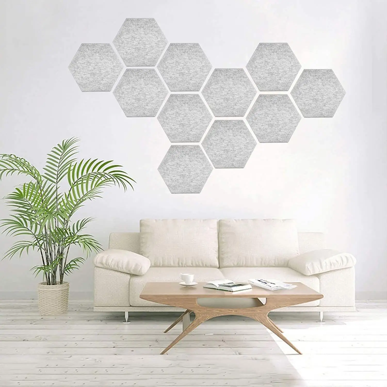 Hexagonal 3D Stereo Background Wall Board Colorful Felt Soundproof Acoustic Panels