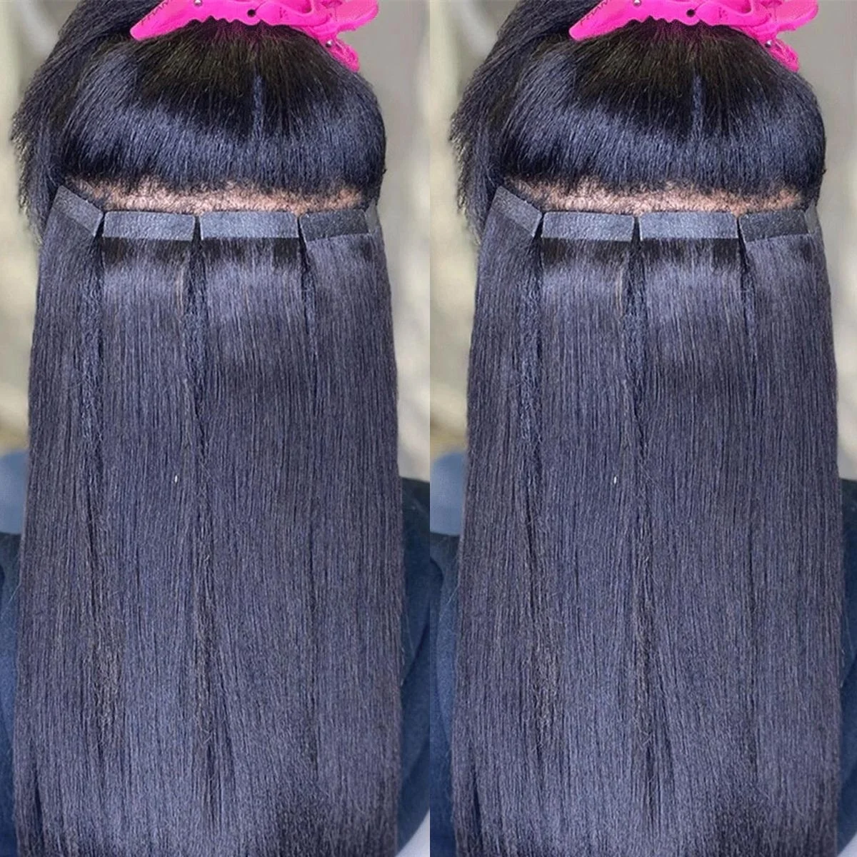 Body Wave Straight Tape In Hair Extensions 100% Human Hair Raw Indian Tape In Hair Extensions Kinky Straight Curly