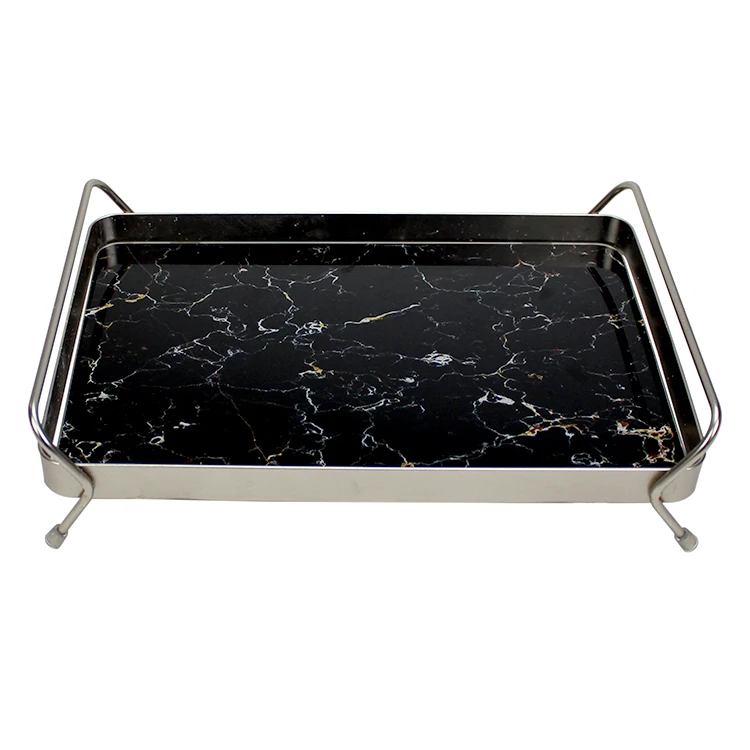mirror tray marble tabletop home decor black metal serving tray jewelry decorative mirror tray