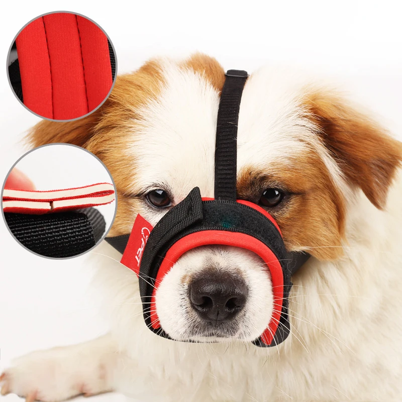 High quality customizable logo adjustable size anti bite random eating barking device large medium small dog masks
