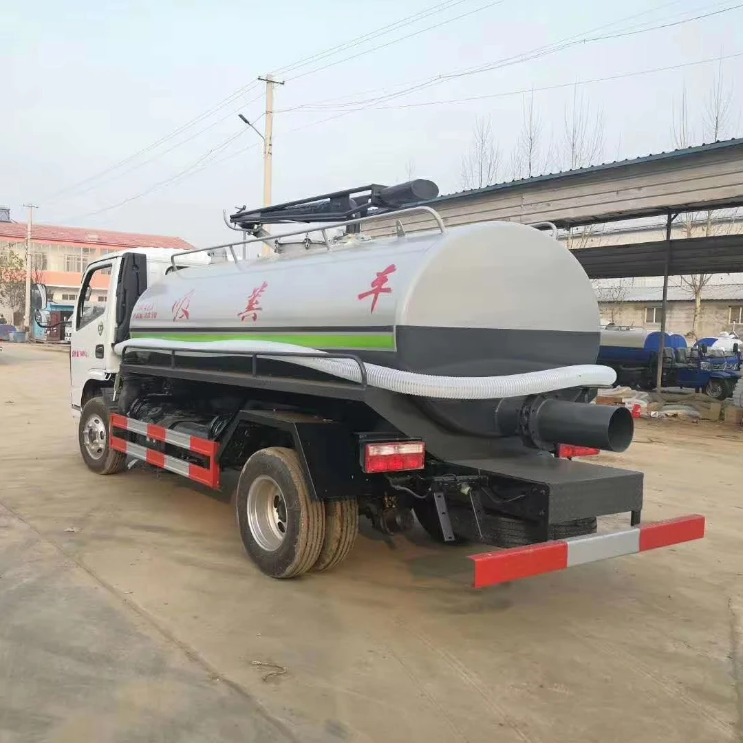 Mobile three wheeled suction truck, agricultural vacuum suction truck, environmental sanitation manure transport vehicle