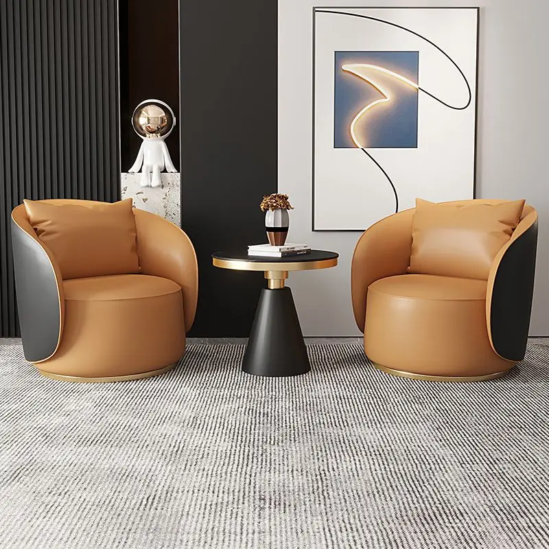Nordic Modern Accent Chairs Water Resistant Lounge Chair Leather Armchairs Velvet Lounge Reading Comfy Arm Chair for Living Room