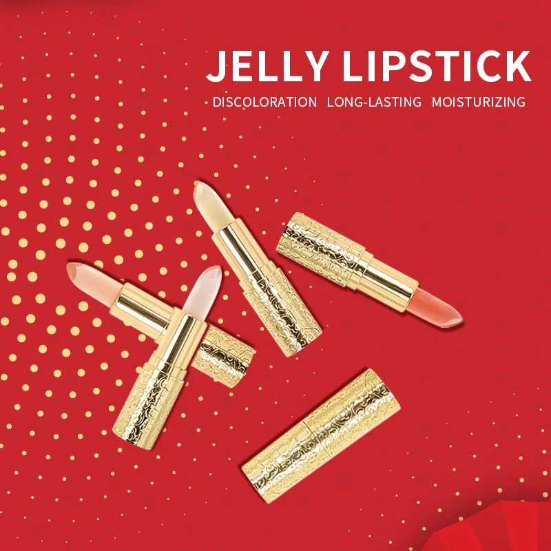 Private Label Wholesale Transparent Colors Flowers Jelly Lipstick Make Your Own Logo Low moq Lip  Repairing Jelly Lipstick