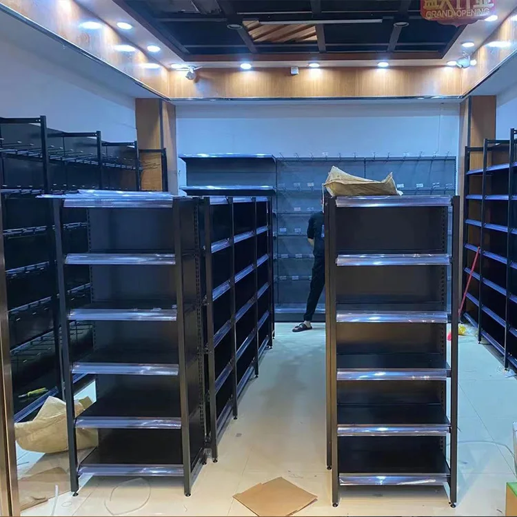Современный розничный магазин металлические стеллажи продуктовый супермаркет для продажи