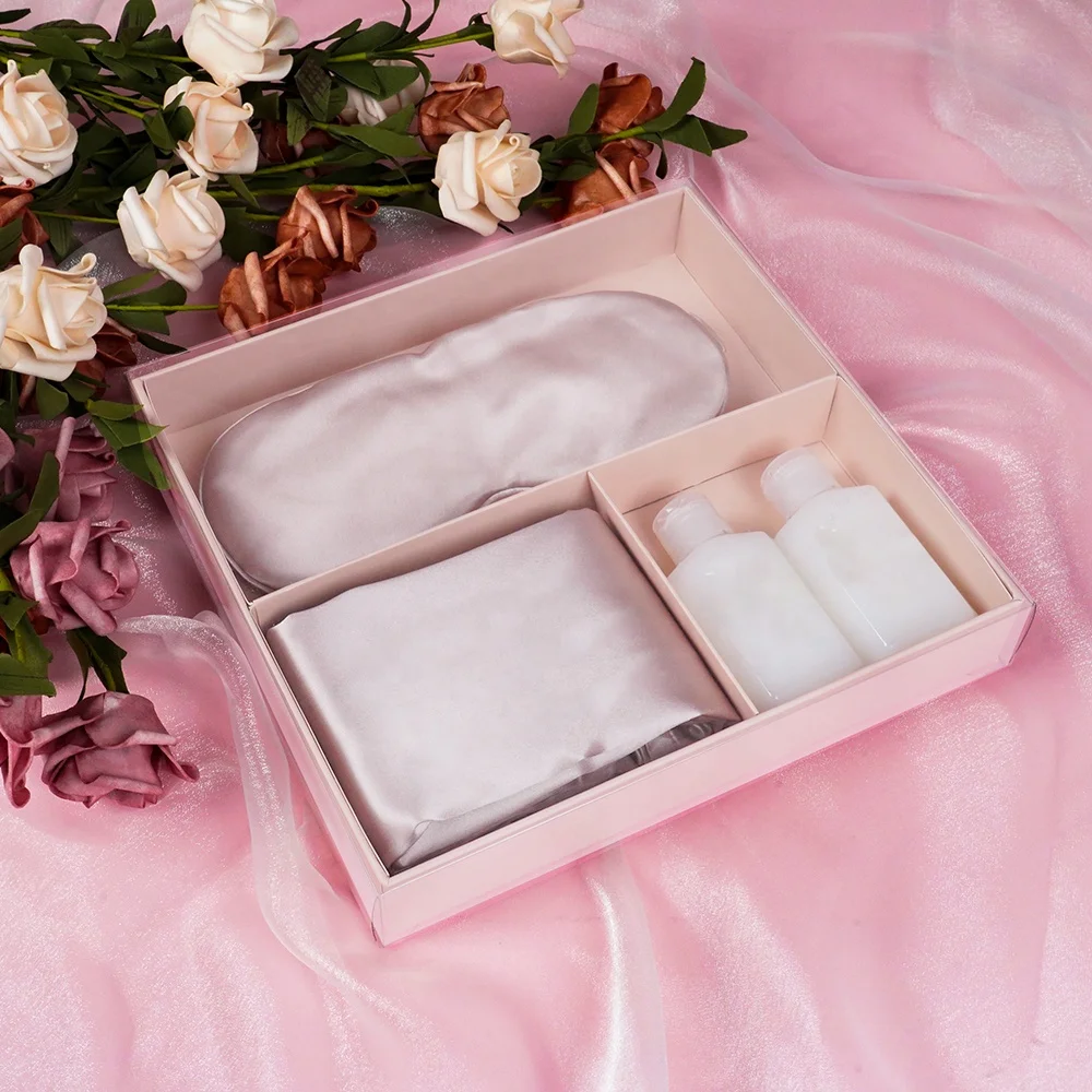 Non-toxic Blissy Custom Gift Set 100% Mulberry Silk Pillowcase And Eye Mask