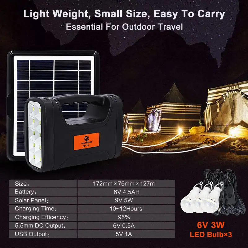 Wholesale Competitive Pricing 6V 4AH Lead Acid Battery Solar Lighting System Home Power Solar Energy Power Station