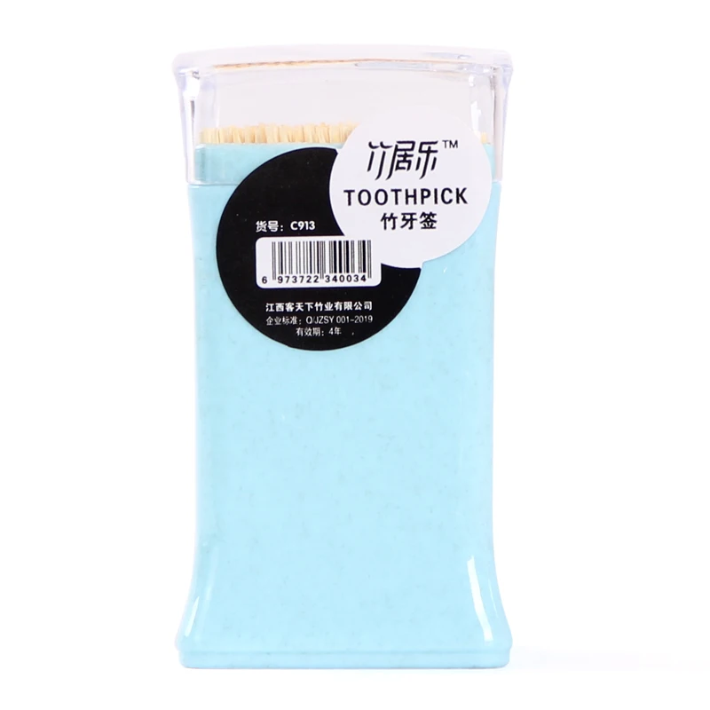 
Hotel Dental Care Branded Logo Tooth Pick Container Case Plastic Toothpick Dispenser Wholesale Bamboo Toothpick 