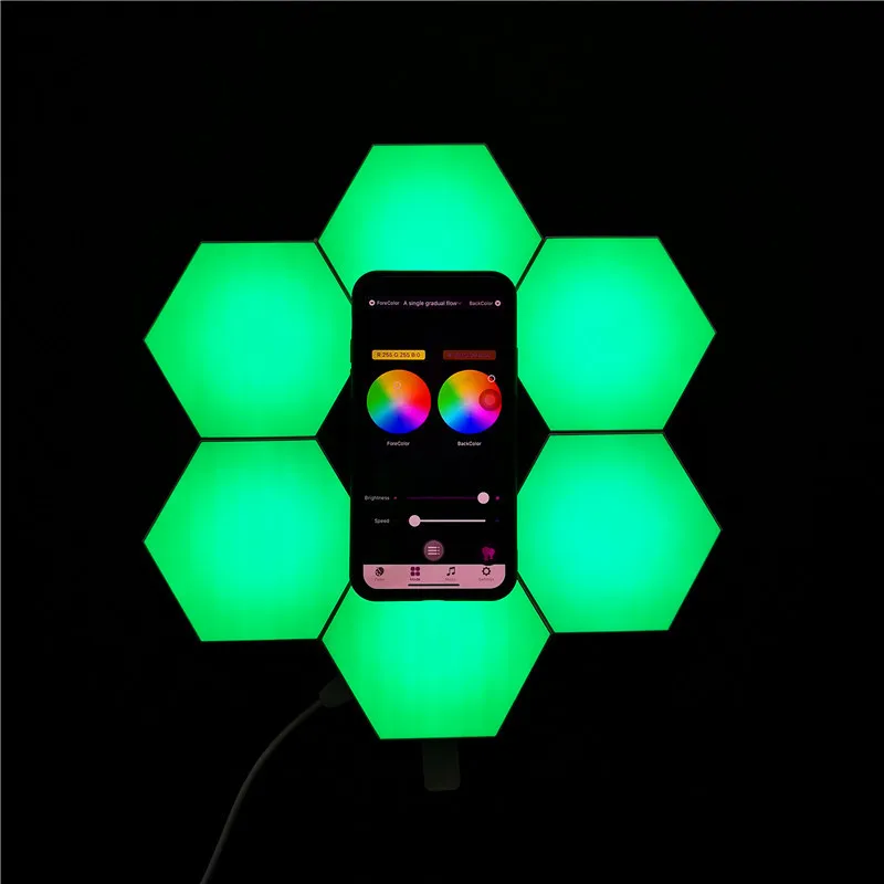 
RGB Mobile Phone App Night Lamp Magnetic Quantum Honeycomb Wall Light Module Hexagon LED Light home wall light 