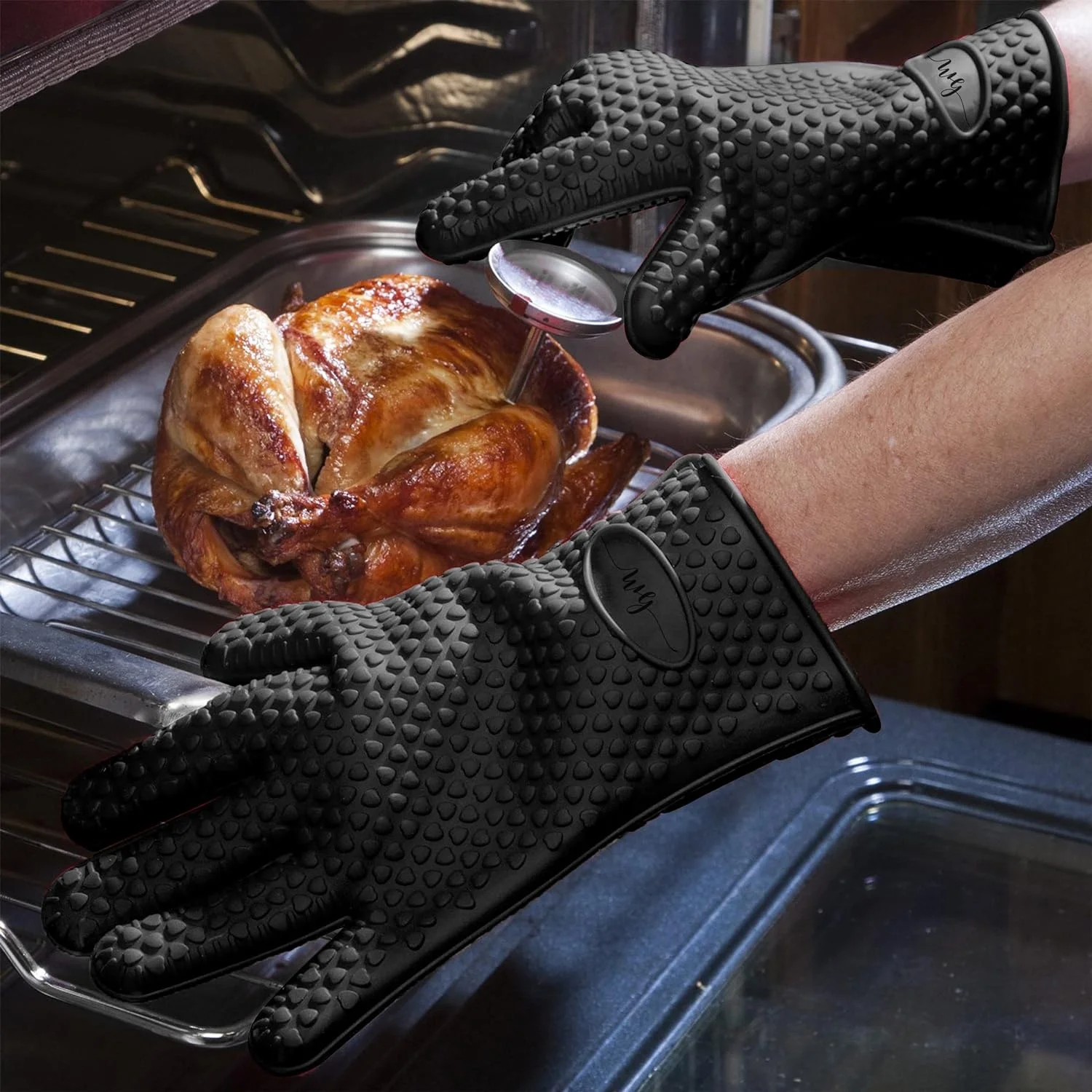 Amazon Suppliers Kitchen Oven Extreme Heat Resistant Gloves Silicone Bbq Gloves For Grill Gloves