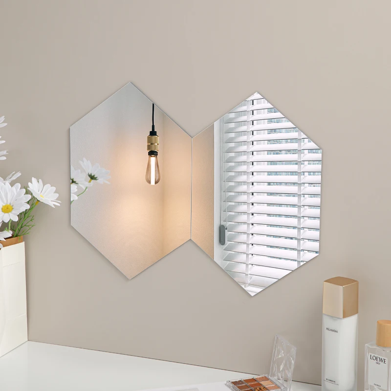 Soft mirror Bathroom wall self-adhesive acrylic HD frameless vanity no punch bath powder room sticker mirror