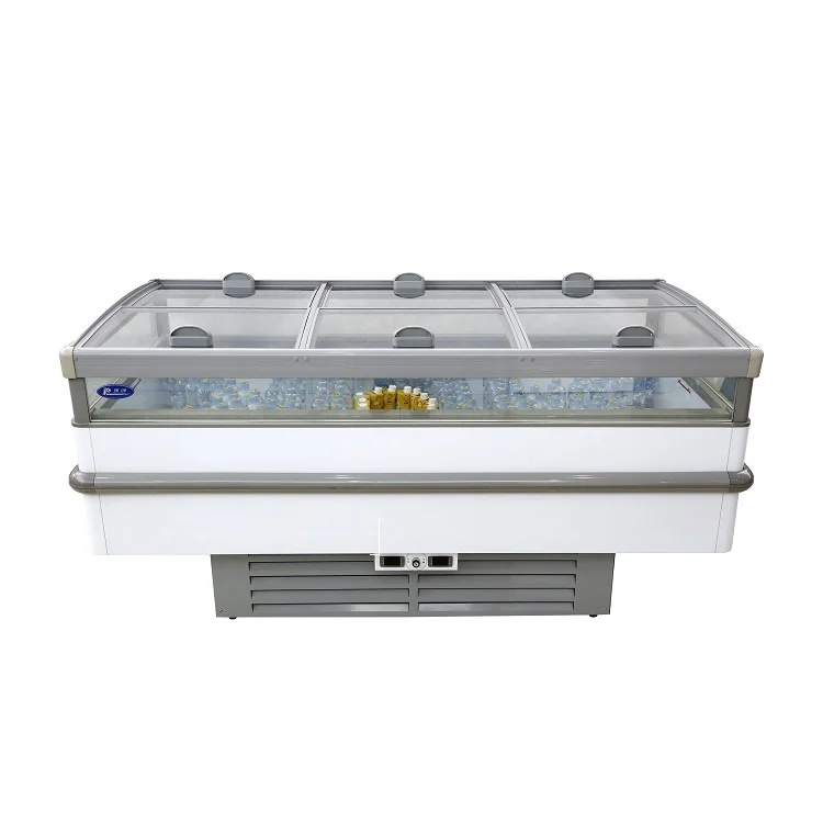 High End Customized Glass Door Refrigerator Commerical Island Chiller Fridge For Cakes