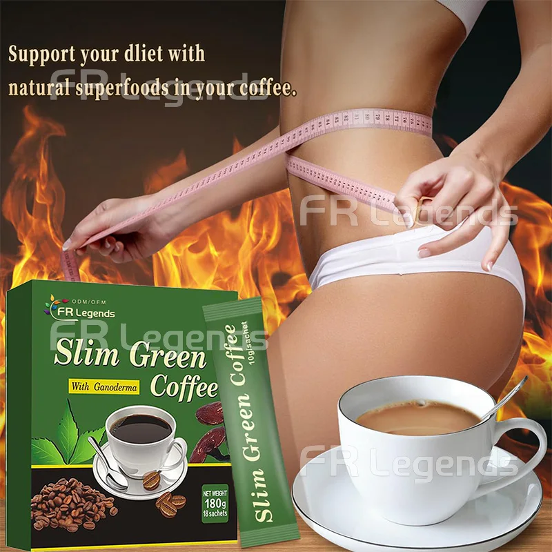 OEM Premium Green Coffee Bean Powder with Ganoderma promote digestion Effective Fast Slimming Coffee for weight control