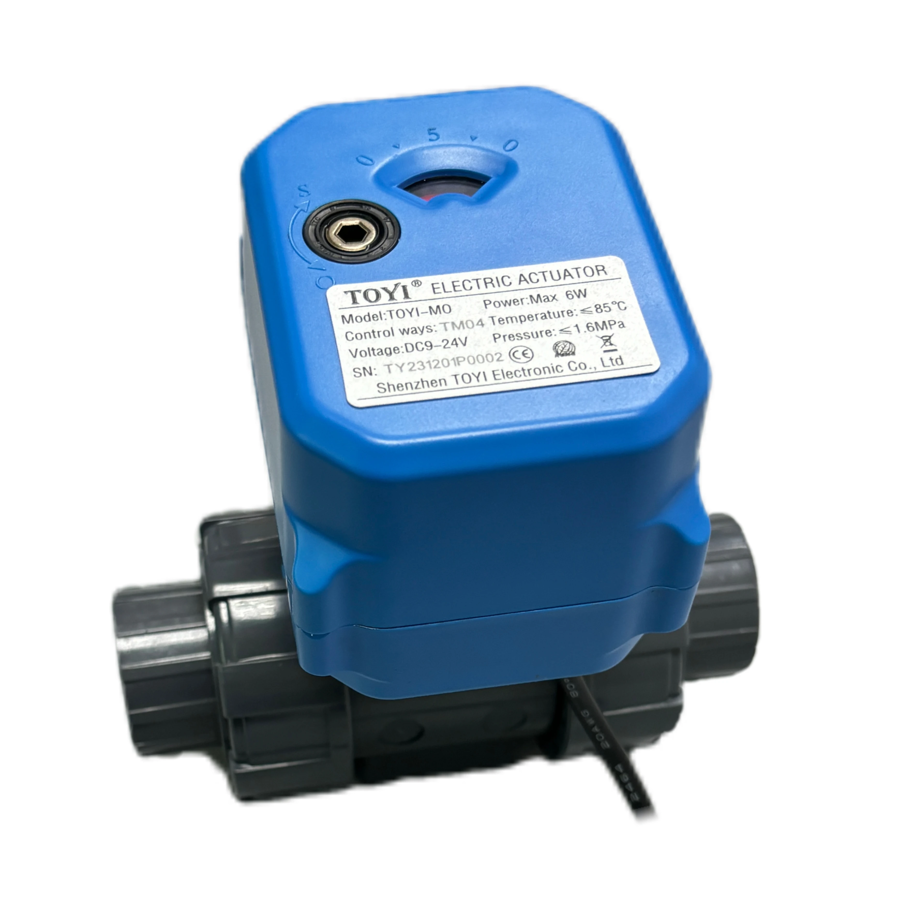 TOYI 2 Way DC12V 24V Power Off Reset UPVC Material Electric Ball Valve DN25 25mm Double Union Control Water Valve For Hot Spring