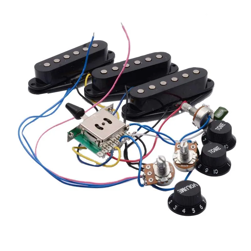 ST Electric Guitar Single Single Pickup Full Set of Lines with Pickup 250K Potentiometer Electric Guitar Connection Line