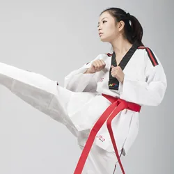 Sample Free Shipping New Stripe Pattern Hot Sale Super Light Martial Arts Taekwondo Uniform Dobok For Sale