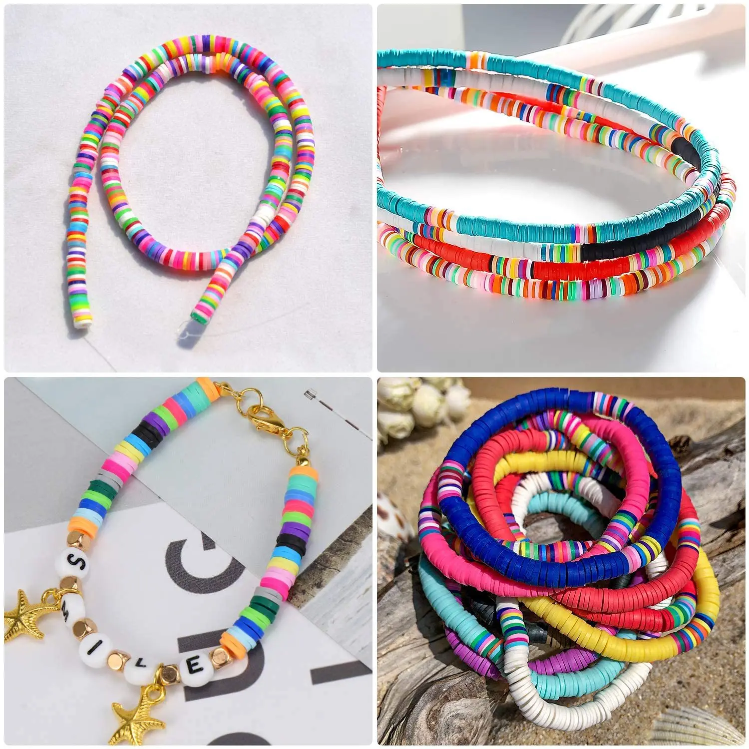 Shangjie OEM DIY seed acrylic beads kit crystal beads sets polymer Clay alphabet beads for jewelry making