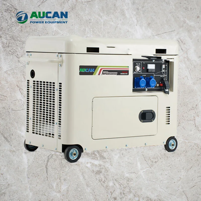 8.5kva 7kw Electric Starter Portable Gasoline Generator Silent Type with Wheels