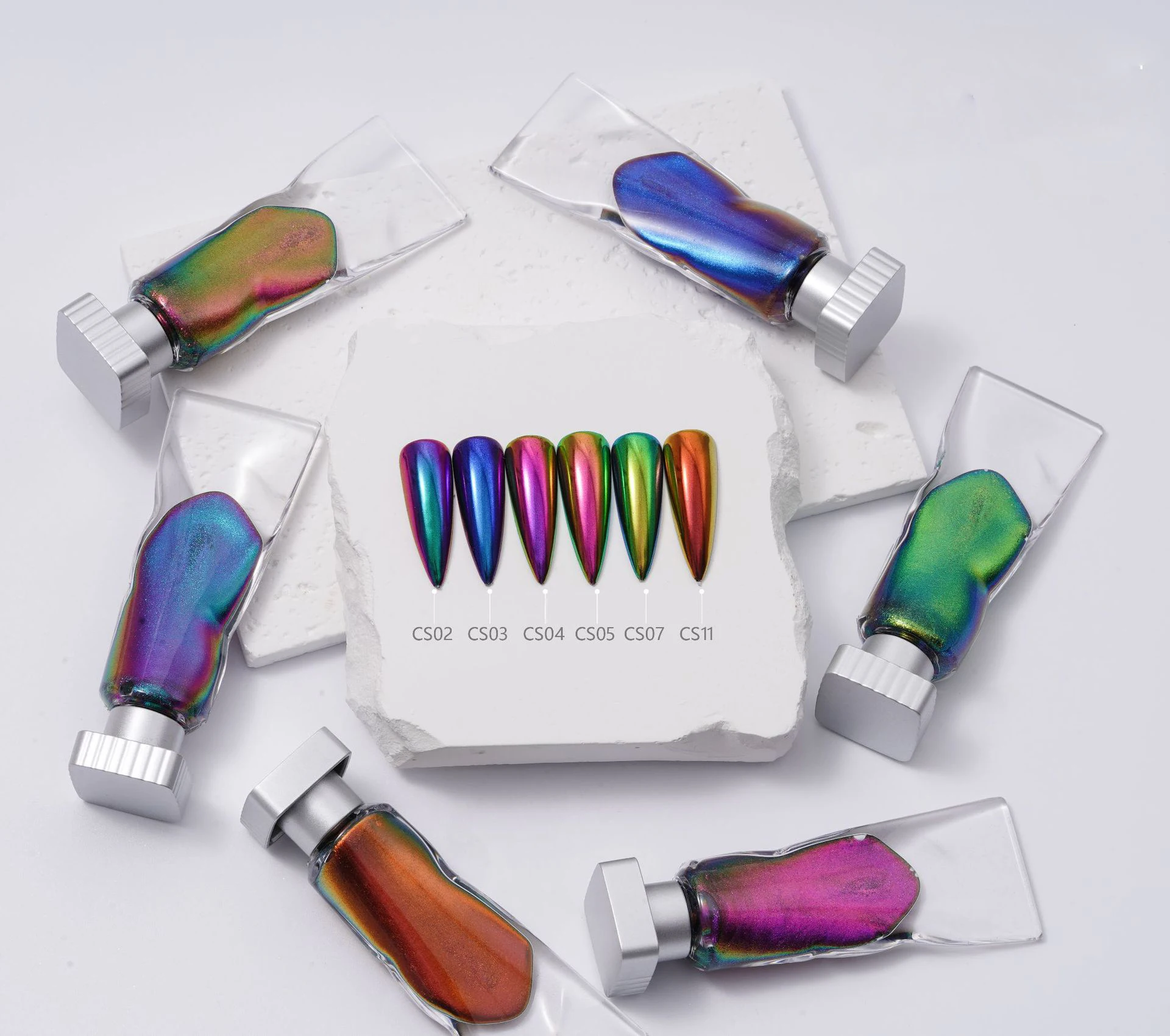Новый 6 видов цветов волшебный metallicmirror эффект mirrorchrome жидкость для