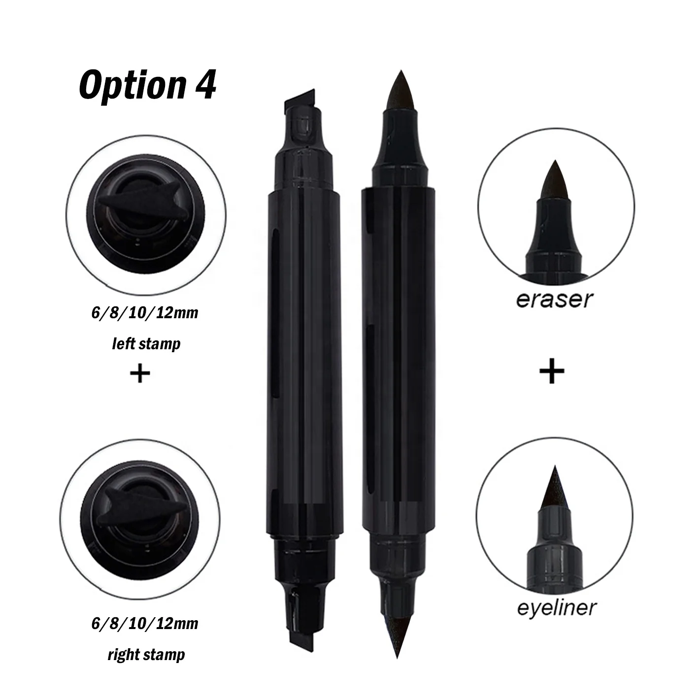 2Pcs Eye Liner Kit 2in1 Beauty Tools Liquid Cats Eye Wing Eyeliner With Eraser Private Label